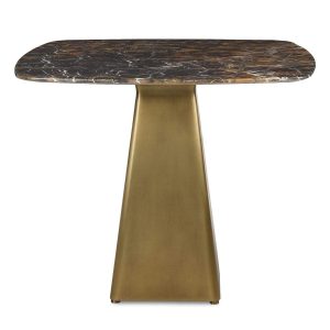 Equilateral Bistro Table in Michelangelo and Brass