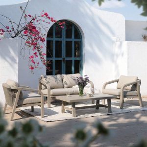 Manresa Rope 5-Seater Sofa Set, Taupe and Beige