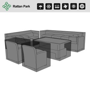 CLEARANCE...FSZ-020 Sicily Elite Left Hand Corner Set with Rising Table and Two Chairs in Grey We