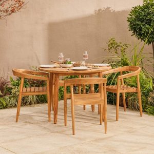 Salcombe Wooden Round | Garden Dining Set