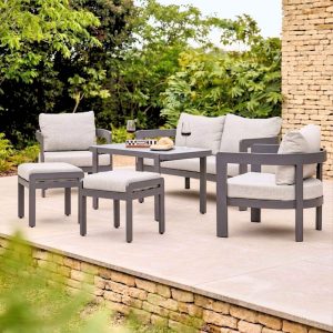 Camden 6 Seater | Metal Casual Dining Set - Anthracite