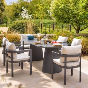 Camden 6 Seater | Metal Garden Dining Set - Anthracite