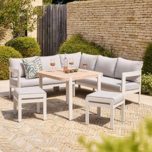 Camden 6 Seater |Corner Dining Set - Stone