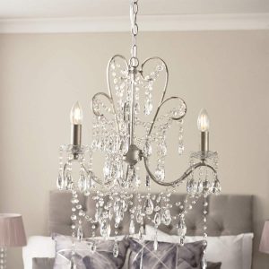 Berkley Three Light Chandelier in Aged Silver