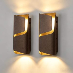 11.8" Modern Wall Lights, 2 Pack LED Wall Sconce Outdoor Patio Wall Light Fixture with 3CCT