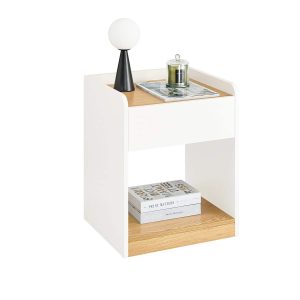 SoBuy FBT128-WN, Bedside Table Nightstand Side Table End Table Sofa Side Table Lamp Table, White