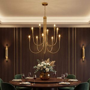 10-Light Modern Chandelier, U-Shaped Arms Pendant Light Fixture