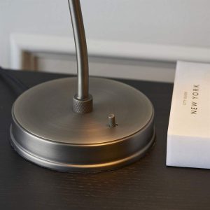 Franklin Task Table Lamp in Aged Pewter & Matt Black