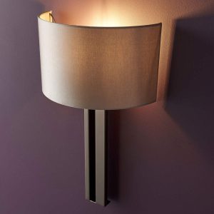 Hermitage Wall Light in Brushed Bronze and Mink Shade