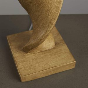 Abia Table Lamp with Oak Effect Resin Base and Natural Linen Shade