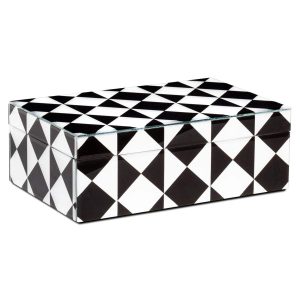 Storage box Silas black/white large | OUTLET