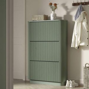 Maru 3-Door Shoe Storage Cabinet, Sage Green