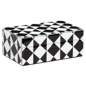 Storage box Silas black/white small | OUTLET