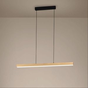 Montebuono Extendable Length LED Linear Pendant in Faux Wood Finish