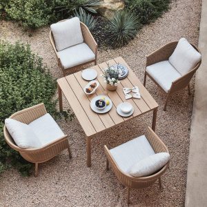 Panarea Indoor and Outdoor Wicker 4-Seater Square Dining Set