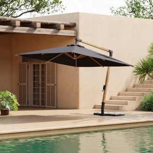 Tevara 300 cm Offset Cantilever Patio Umbrella in Gray