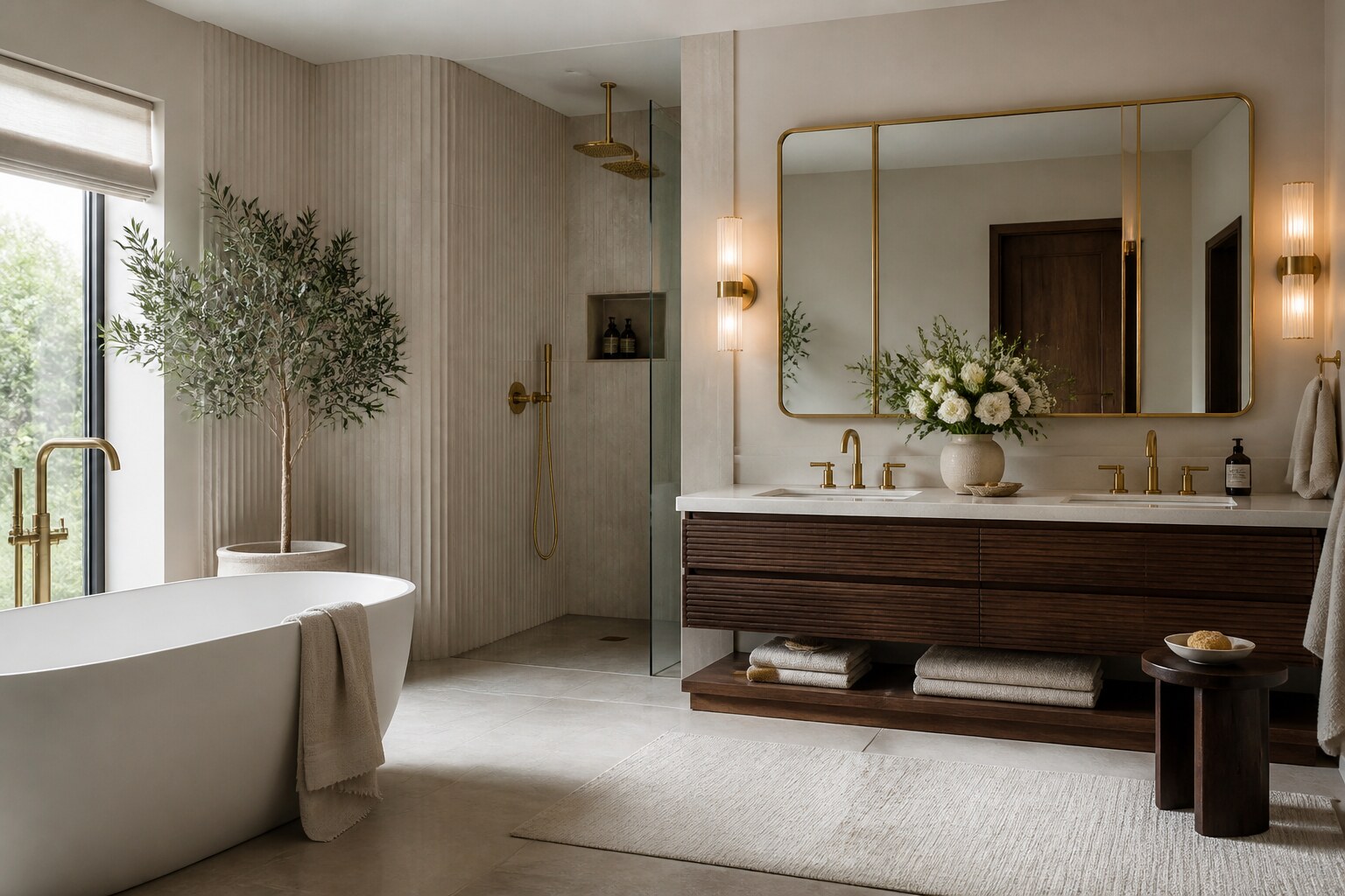 Everyday Luxury in a Warm Contemporary Bathroom