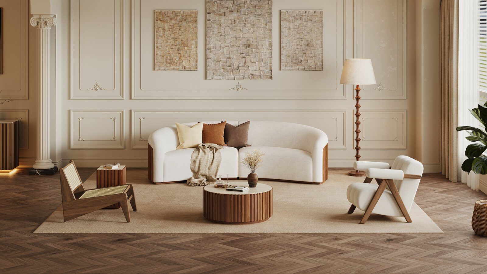 Timeless Warmth in a Modern Classic Living Room