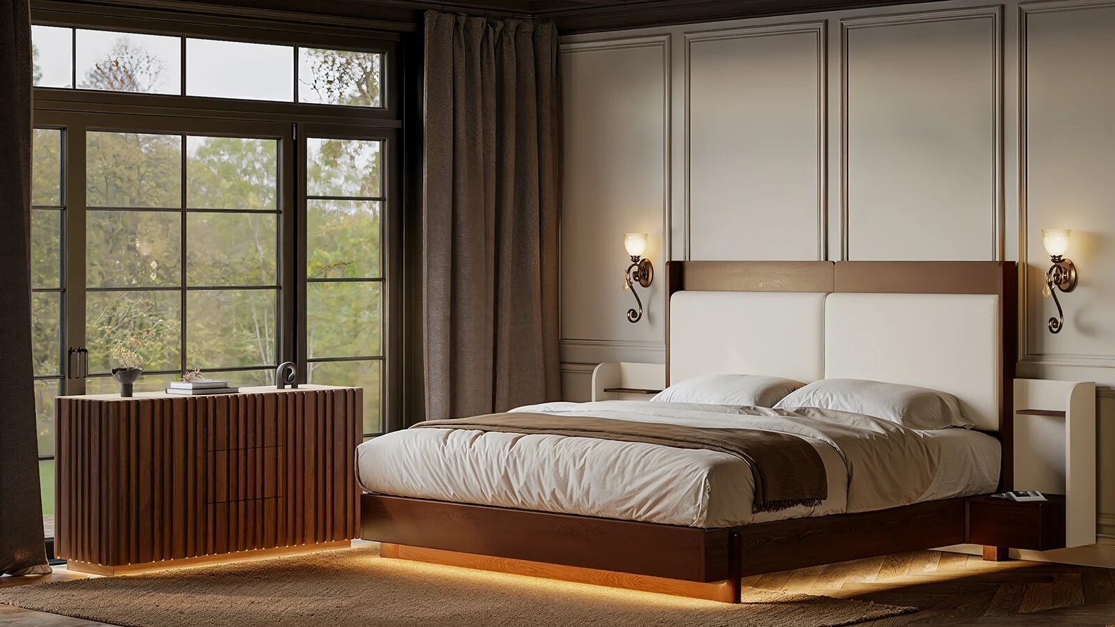 Warm Walnut Bedroom Retreat