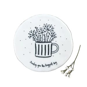 East of India Flowers in Mug Coaster – ‘Sending You the Biggest Hug’