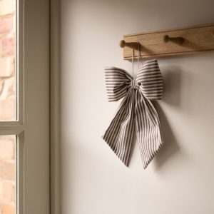 Black and White Stripe Hanging Bow