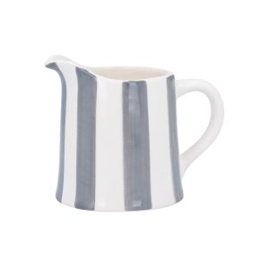 Grey Stripe Ceramic Creamer Jug