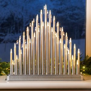 33 Light Silver Candle Bridge Tower