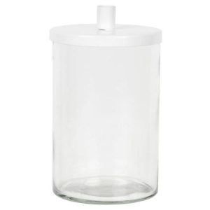 Candle holder for taper candle metal lid