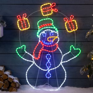 Juggling Snowman Christmas Rope Light