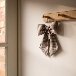 Black and Grey Stripe Hanging Bow
