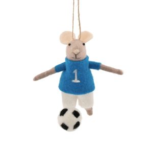 Blue Football Mouse Decoration