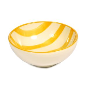 Yellow Striped Porcelain Bowl
