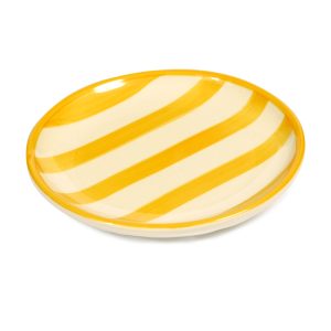 Yellow Striped Porcelain Mini Plate