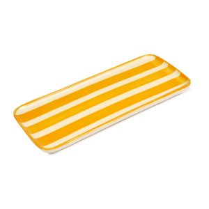 Yellow Striped Porcelain Tray