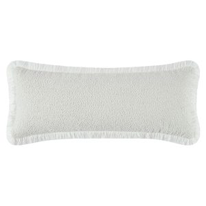 Kyra Cream White Bouclé Fringed Lumbar Cushion
