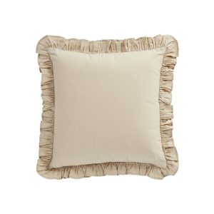 Lucinda Natural Ruffle Linen Blend Cushion