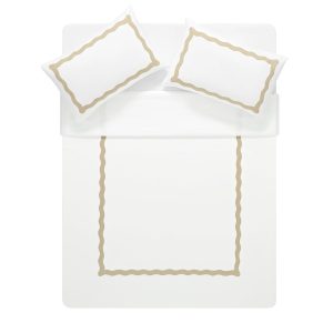 Lucinda Natural Wave 300 Thread Count Cotton Percale Duvet Set