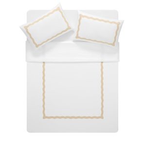 Lucinda Peach Melba Wave 300 Thread Count Cotton Percale Duvet Set