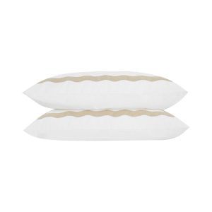 Lucinda Natural Wave 300 Thread Count Cotton Percale Regular Pillowcases - Pair