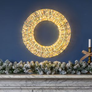 Iridescent Warm White LED Christmas Wreath