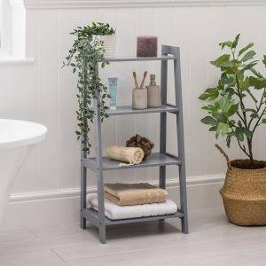 Lustleigh Grey Bathroom Ladder Shelf
