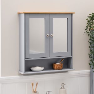 Lustleigh Grey Double Mirrored Cabinet