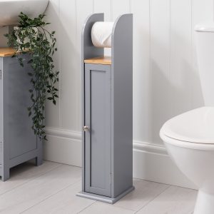 Lustleigh Grey Toilet Roll Holder Cabinet