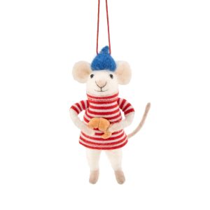 Mouse with Croissant Decoration