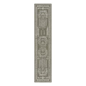 Varanasi Green Traditional Hand Tufted Wool Runner