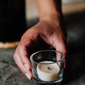 Recycled Glass Tealight Holder - Clear