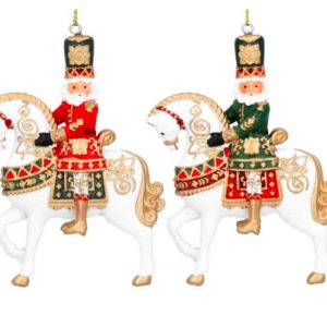 Gisela Graham Resin Nutcracker on Horse Christmas Decoration