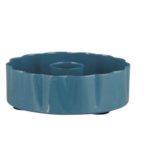 IB Laursen Cornflower Blue Wavy Edge Candle Holder