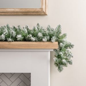 Snow-Flocked Artificial Christmas Garland