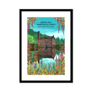 Yorkshire Art Print - Floral Gibson Mill, Hardcastle Crags